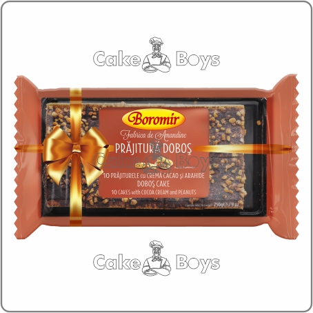 Boromir Prajitura Dobos - Peanut & Cocoa Cream Layer Cake